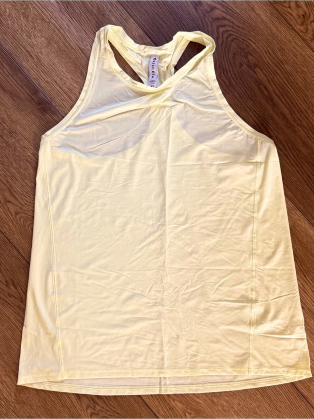 Athleta Pale Yellow Racerback Performance Tank - Picture 2 of 3